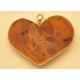Raw heart shape Baltic amber pendant-AP1435